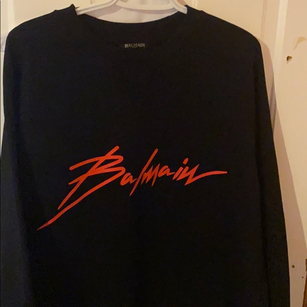 Balmain sweater red and black size Large.
